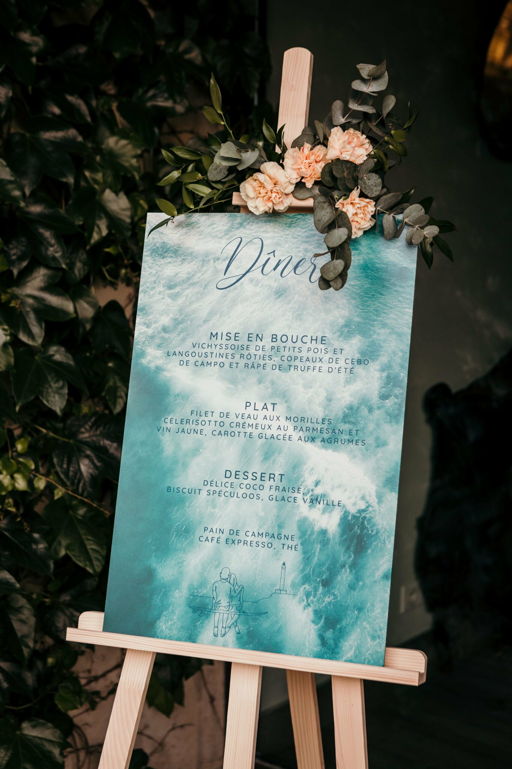 menu de mariage château clair de lune à biarritz par les perles de charlotte