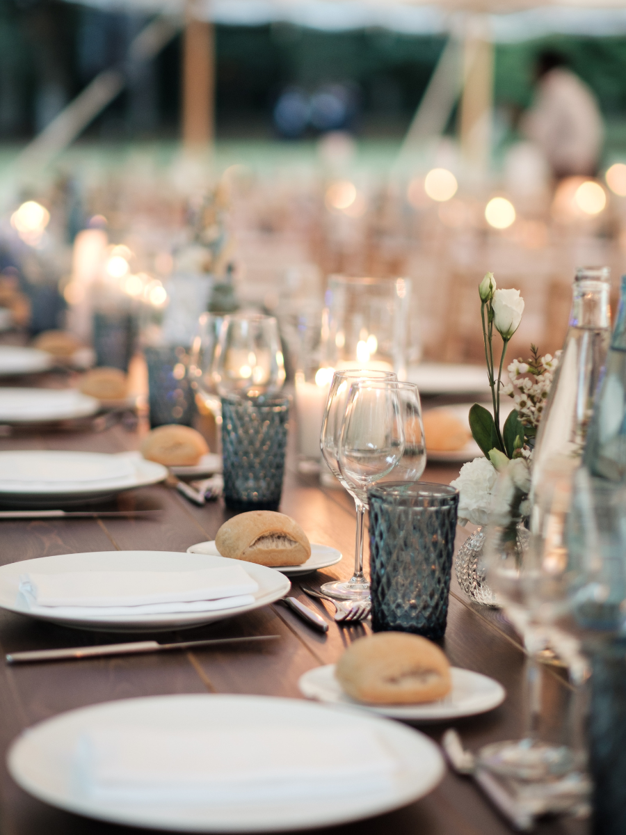 deco centre de table mariage bois pastel