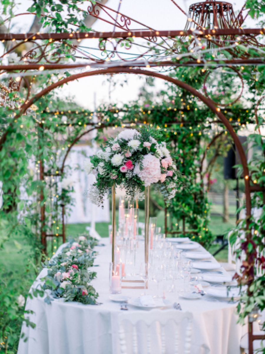 centre table mariage bordeaux féérique