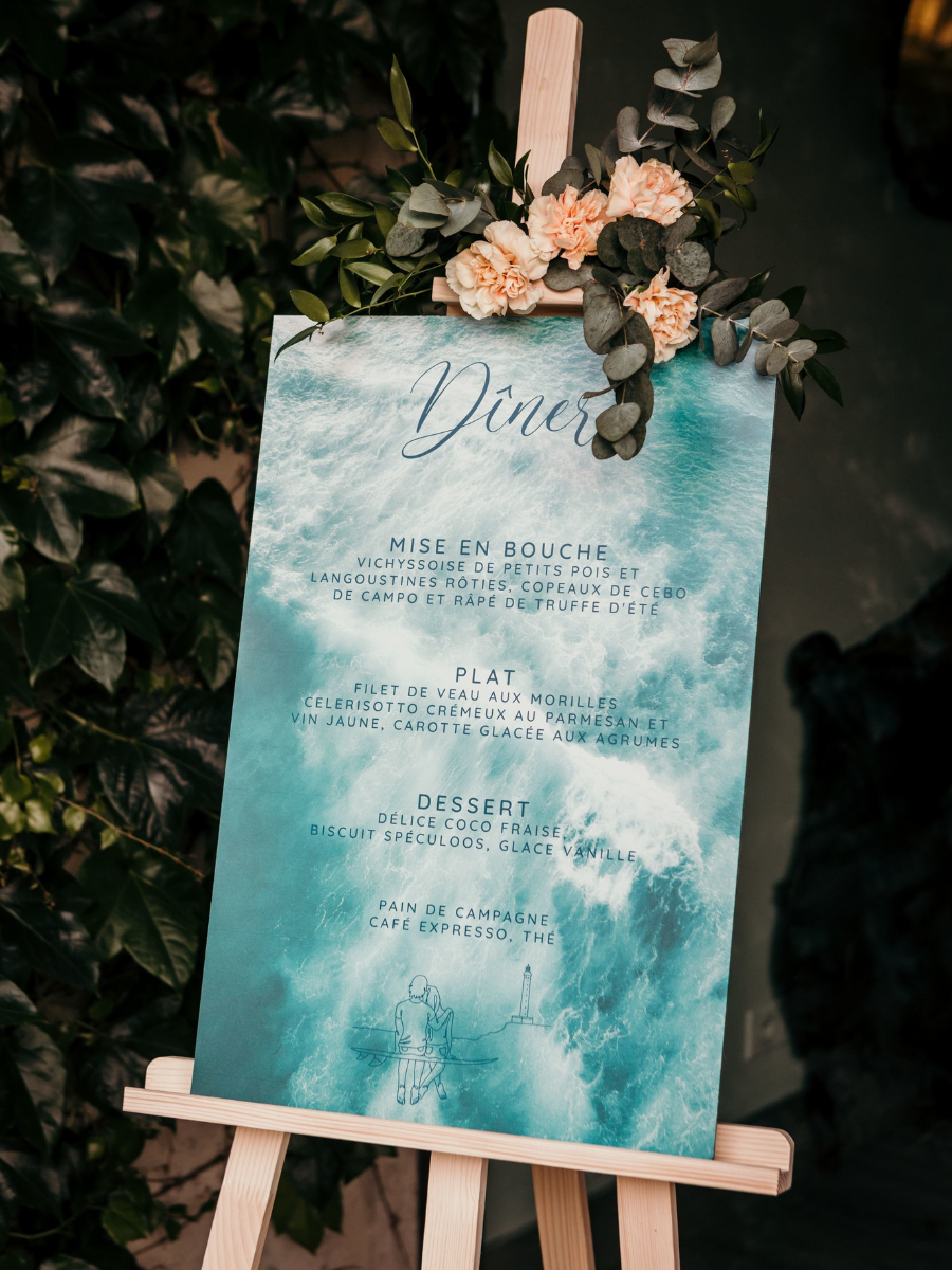 menu mariage château clair de lune par les perles de charlotte