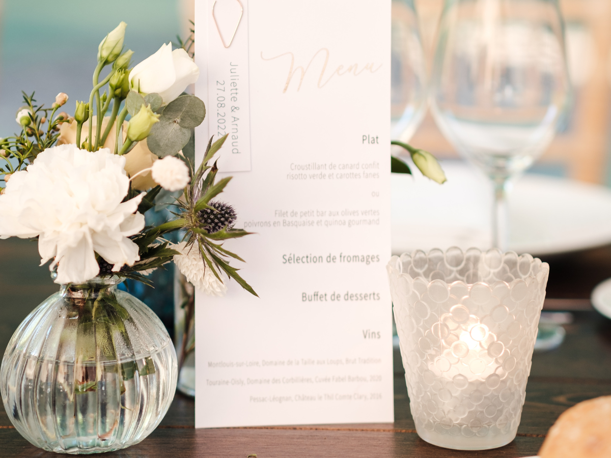 décoration de table de mariage par Les Perles de Charlotte à Bordeaux