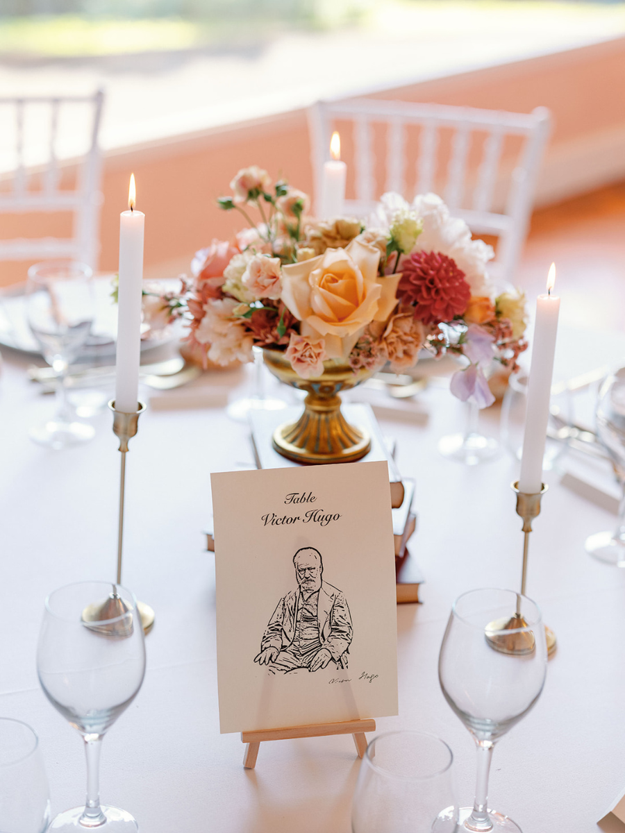 centre table mariage chantaco doré