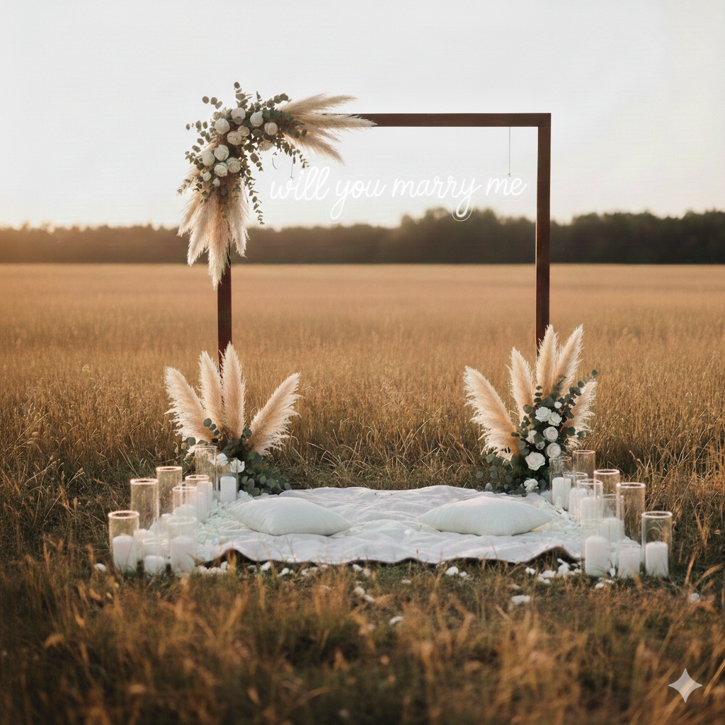 demande mariage outdoor avec les perles de charltote